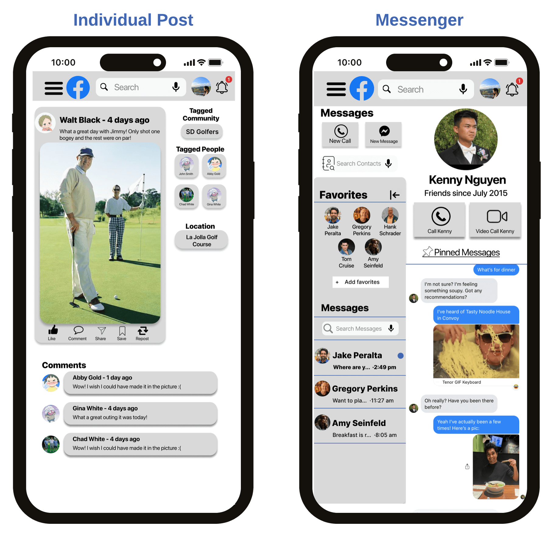 High-Fidelity Prototype of Post and Messenger